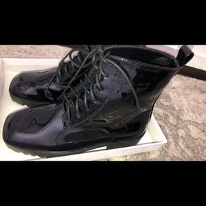 Black Patent combat boots